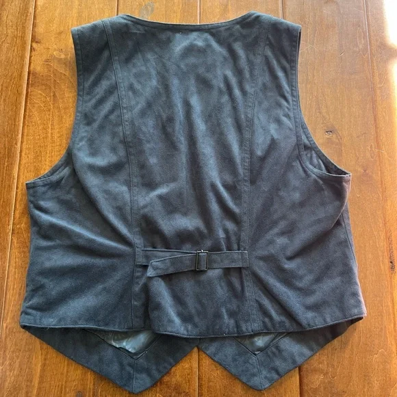 Ariat Studded Blue Suede Vest - Picture 2 of 3